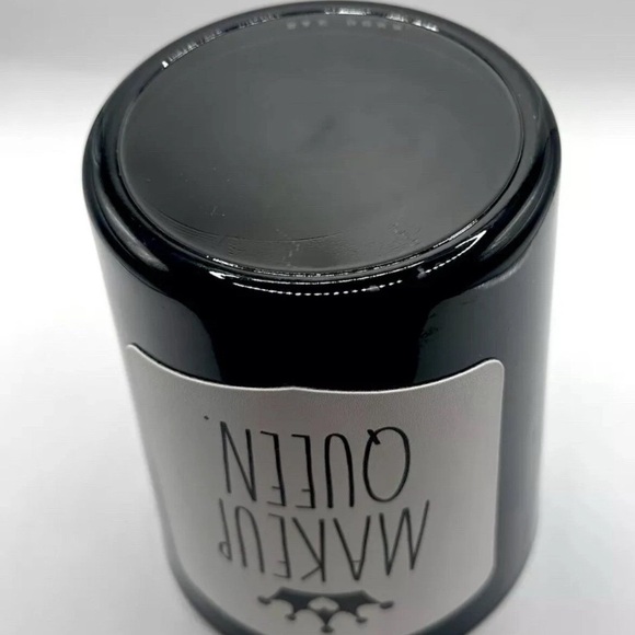 NEW Rae Dunn Makeup Queen Crown Black Glass With White Label Makeup Brushes Cup - Picture 4 of 4